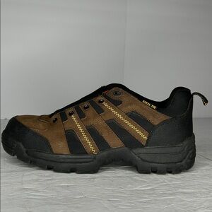 Men's Brown and Black Steel Toe Boots